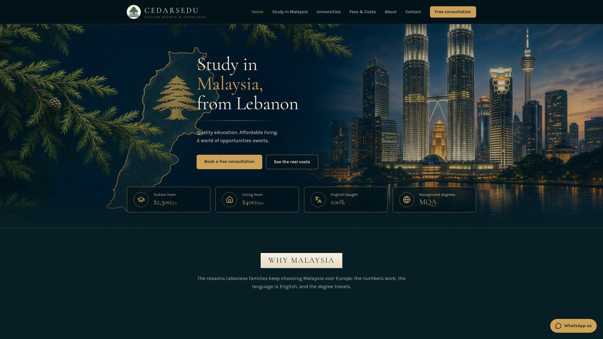 Cedars Education product interface